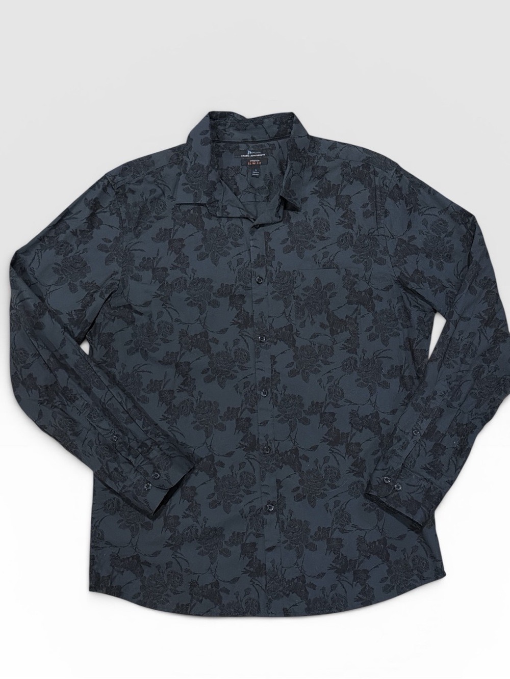 Marc Anthony Dress Shirt Large Long Sleeve Floral Pattern
